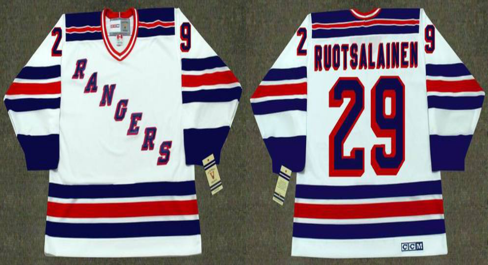 2019 Men New York Rangers #29 Ruotsalainen white CCM NHL jerseys